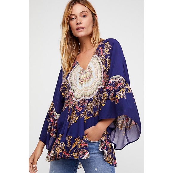 Free People Tops - NWT Free People Sunset Dreams Printed Boho Tunic M
